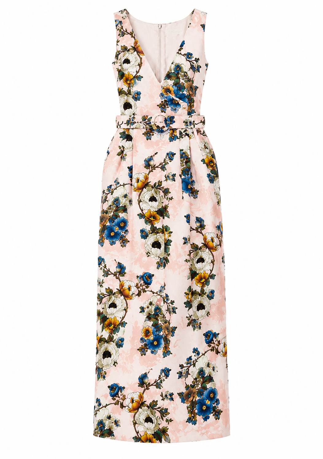 Jules Jacquard Midi Dress in Magic Blossom Pink