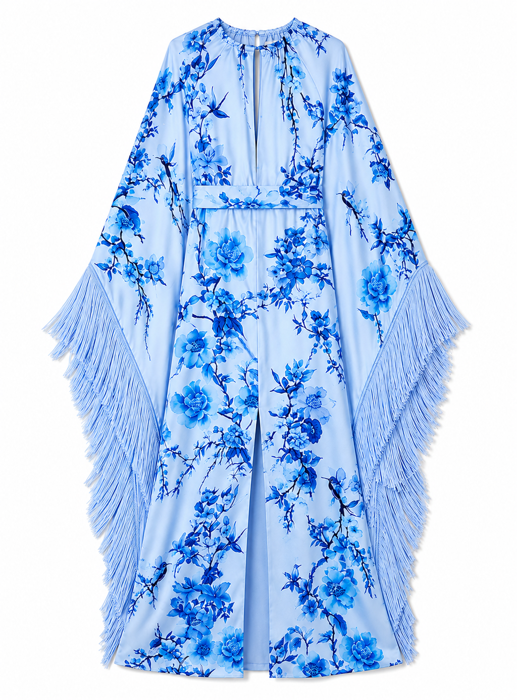 Esmeralda Crepe Maxi Dress in Cherry Blossom Blue US 4