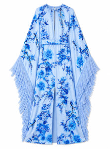 Esmeralda Crepe Maxi Dress in Cherry Blossom Blue