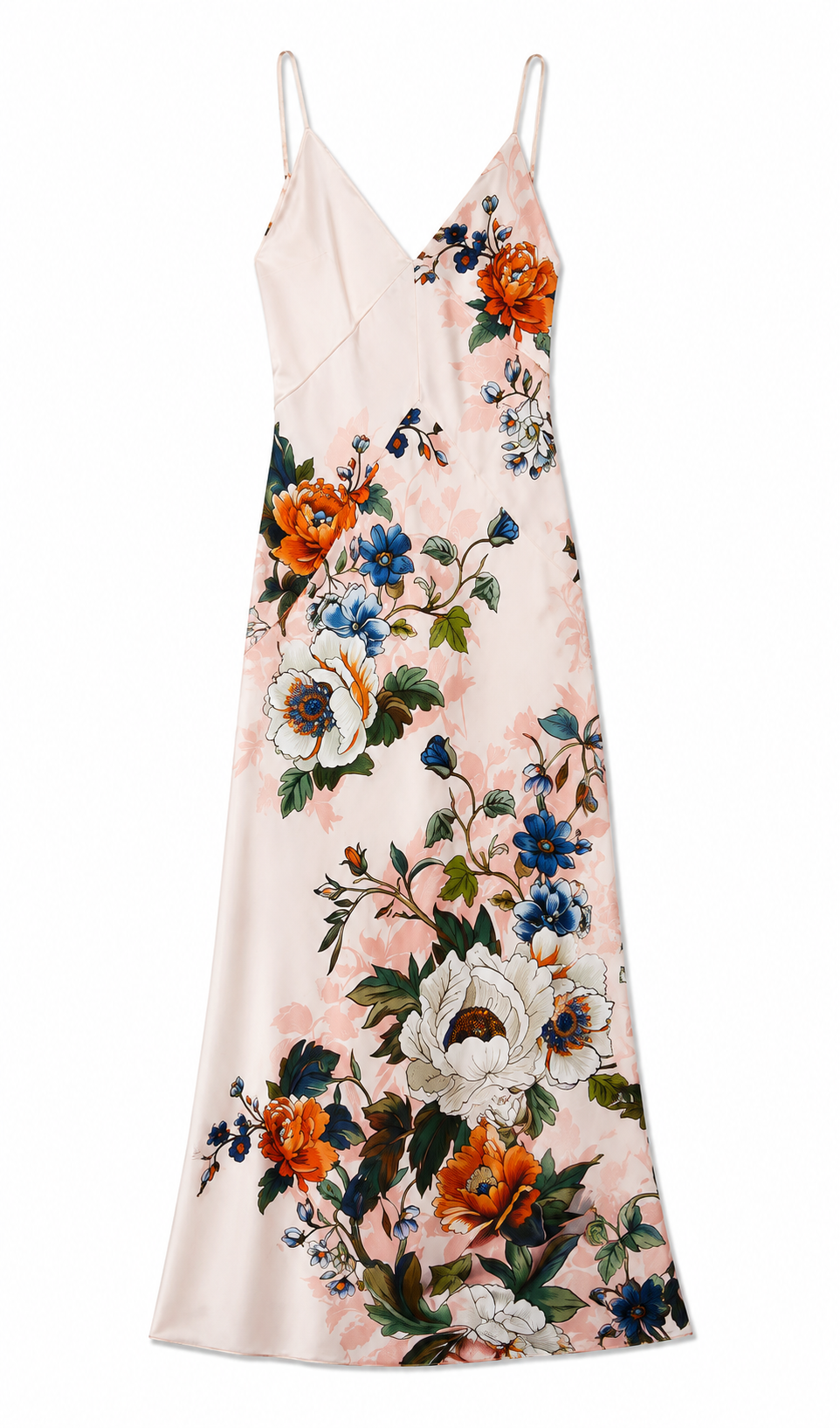 Olive Crepe Maxi Dress in Magical Blossom Pink