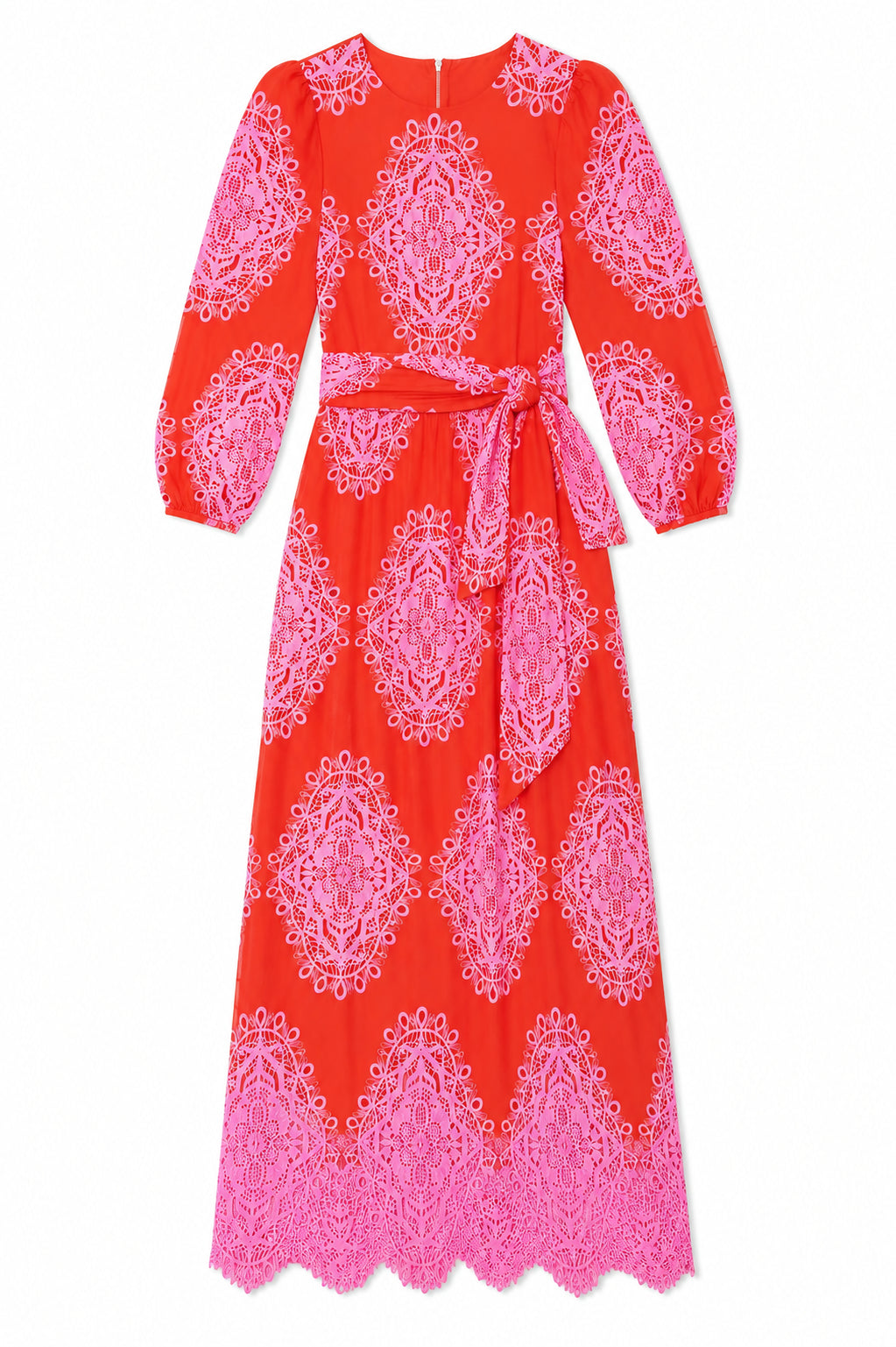 Constance Lace Dress in Red