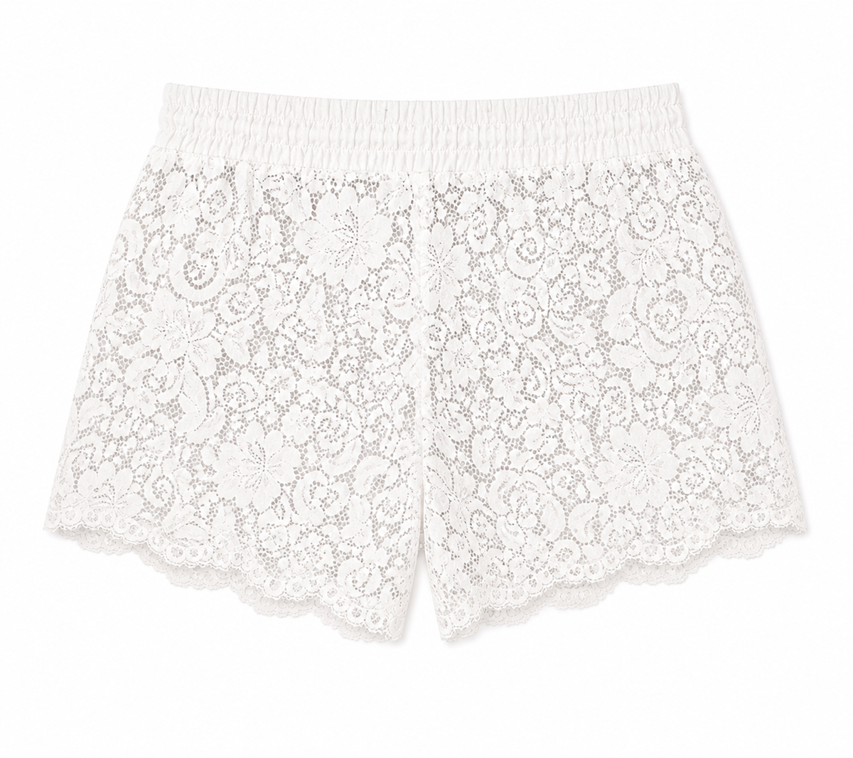 AquaLace Quick-Dry Beach Short in Blanc Floral Lace