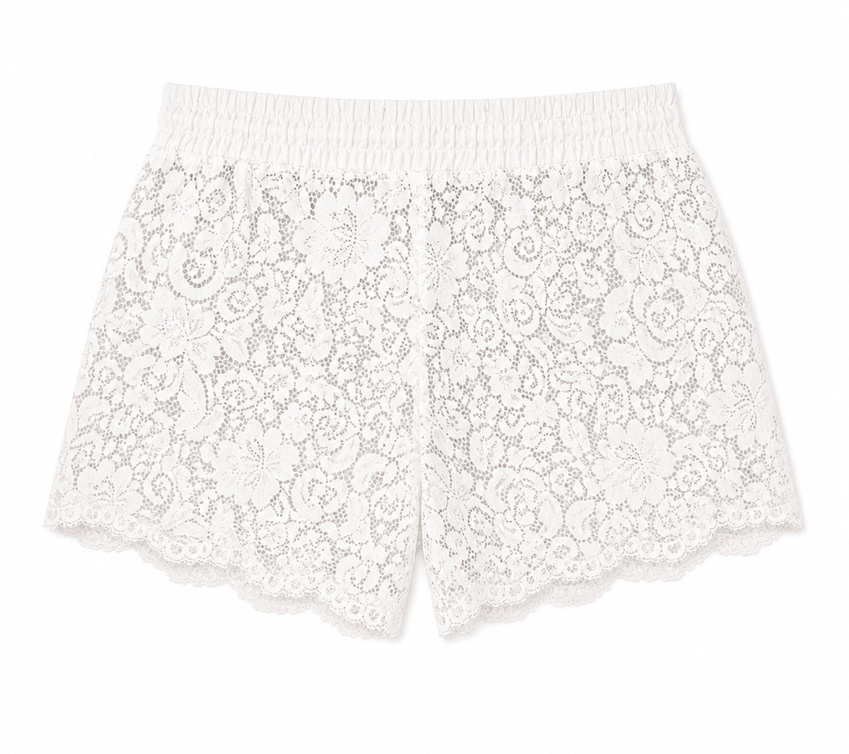 AquaLace Quick-Dry Beach Short in Blanc Floral Lace