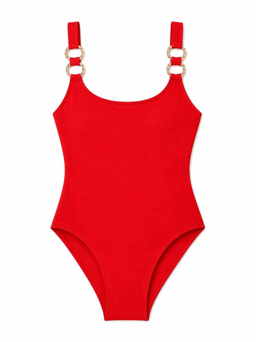 DreamSculpt Chain Ring Square Neck Tank in Hot Pepper/Gold