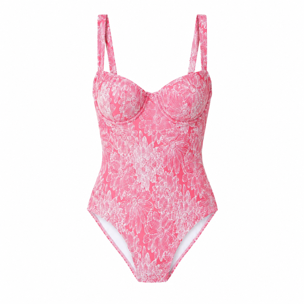 The Dorset One-Piece in Garden Jacquard Peachy Classic