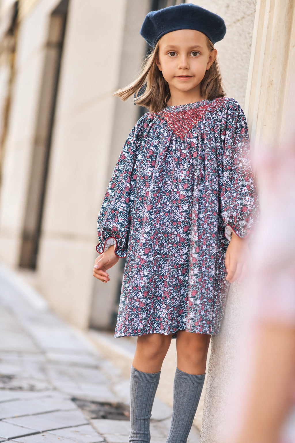 Ines Dress in Navy Floral