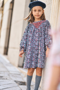 Ines Dress in Navy Floral