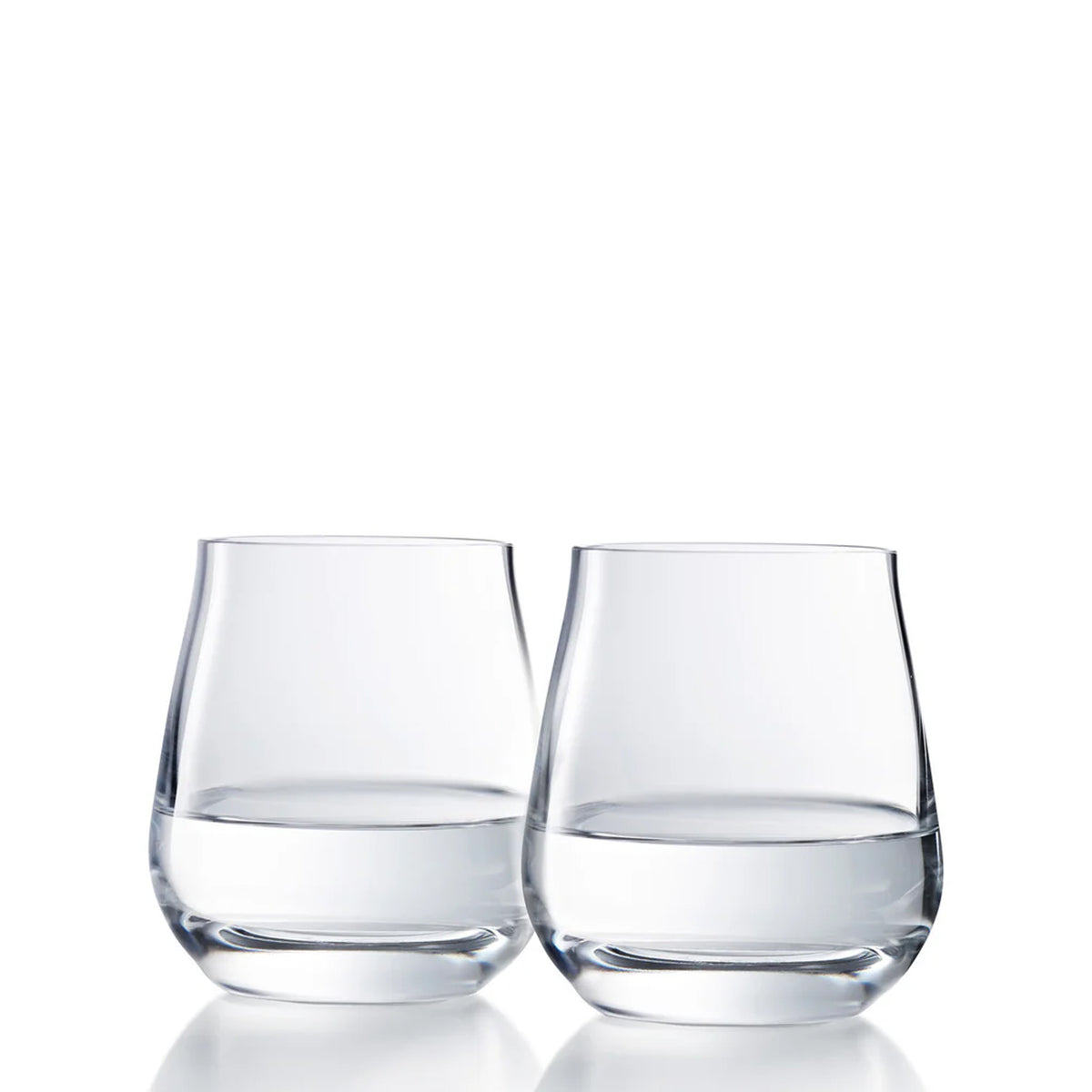 Front view of Chateau Old Fashion Tumbler #3, Set of 2 showcasing clear hand-blown crystal on white
