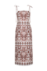 Chelsea Dress in Palm Paisley Ivory