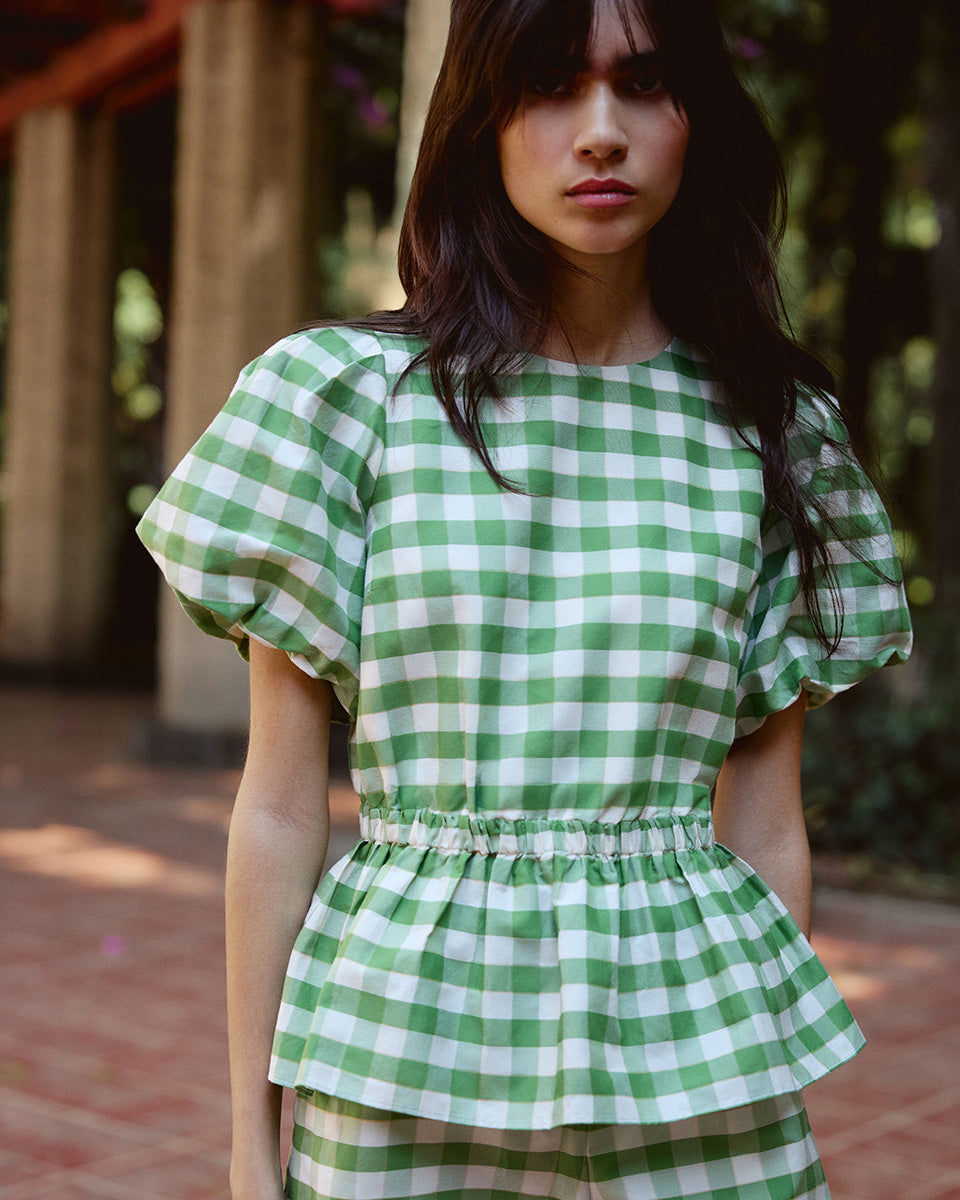 Chelsey Top in Meadow Green Multi