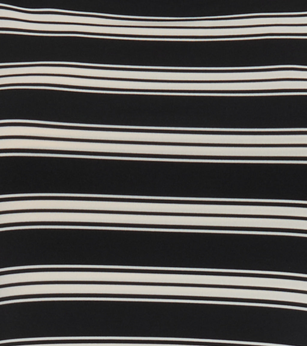 The Jayne Dress in Black/Ivory Stripe