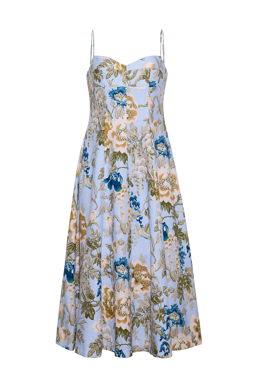 Cherry Dress in Flora Meadow Light Blue
