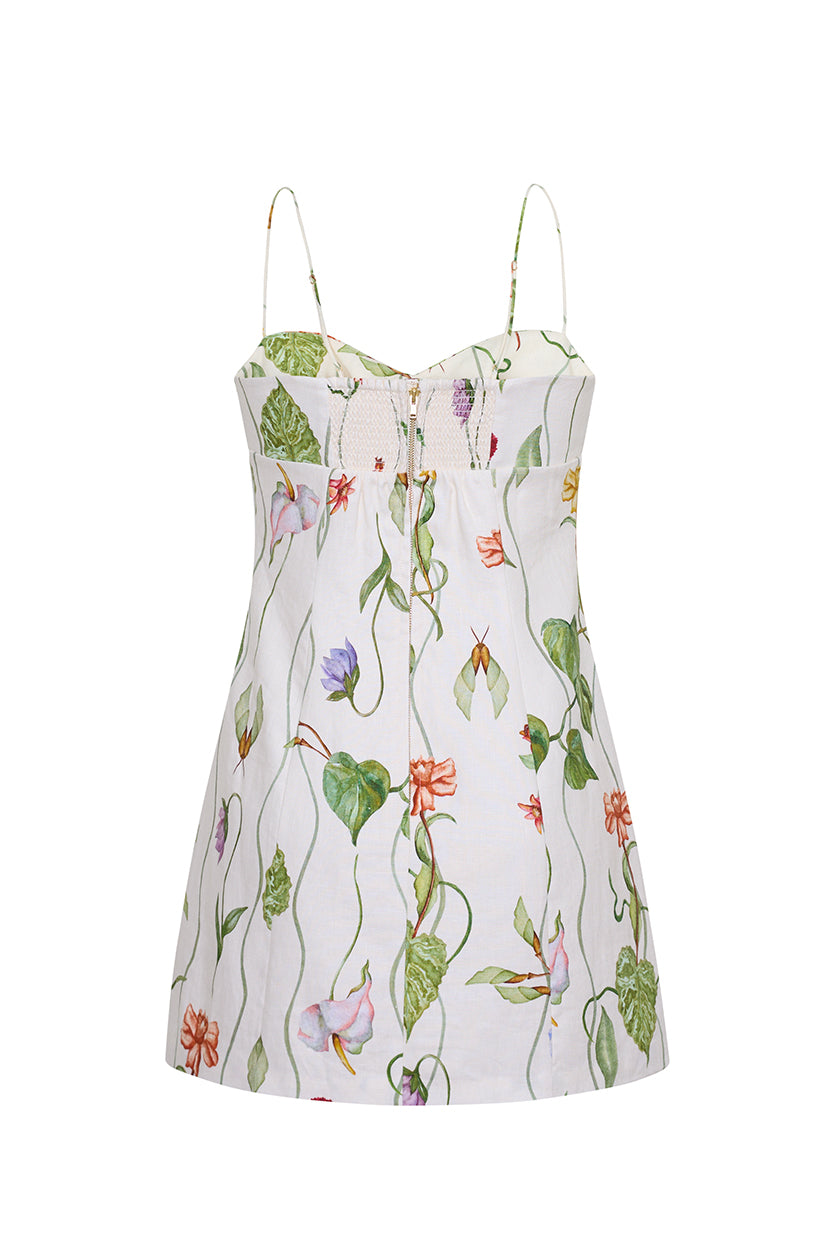 Cherry Mini Dress in Flora Trail Ivory