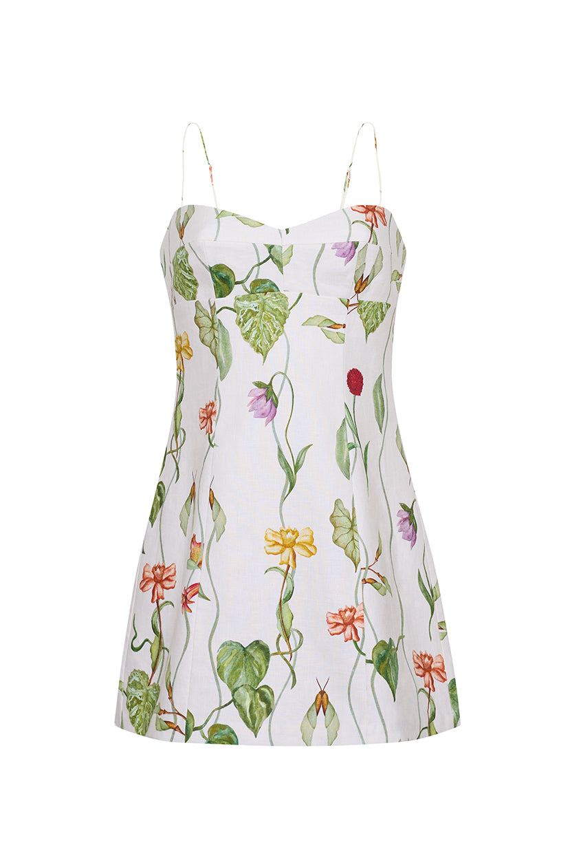 Cherry Mini Dress in Flora Trail Ivory