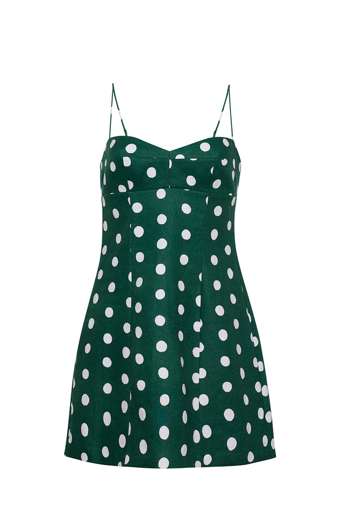 cherry mini dress Cara Cara Cherry Mini Dress 12 / Polka Dot Green