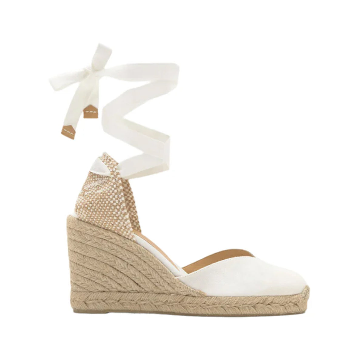 Chiara 8 Espadrille in White Cotton