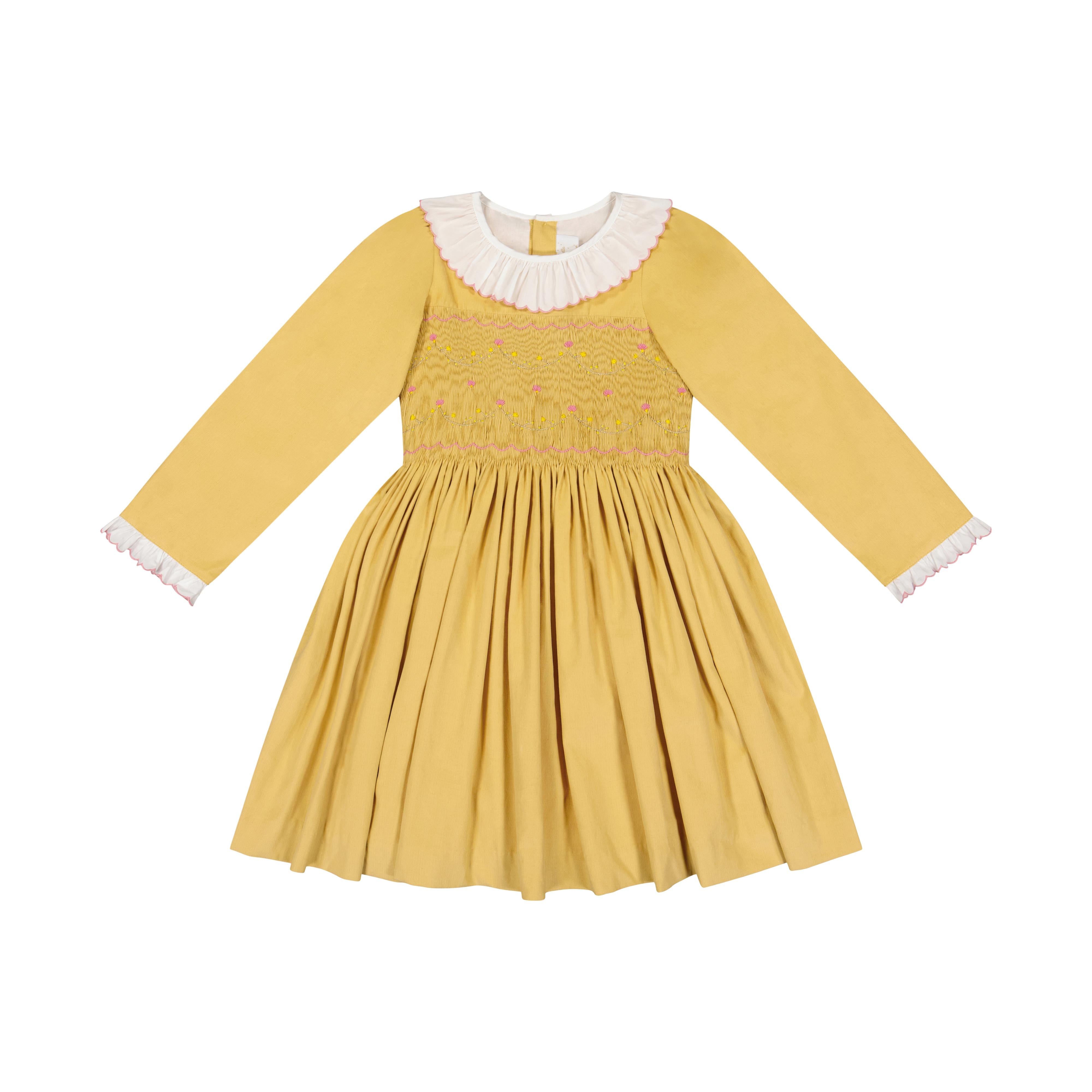 Chiara Yellow Smocked Dress