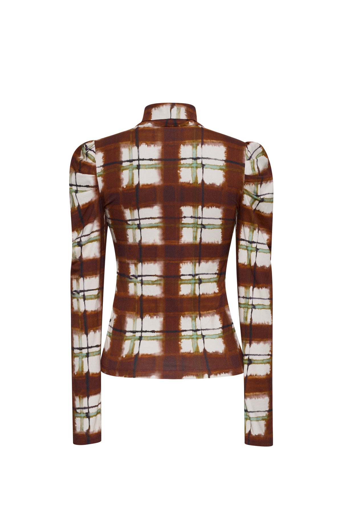 Chira Top in Painted Plaid Brown