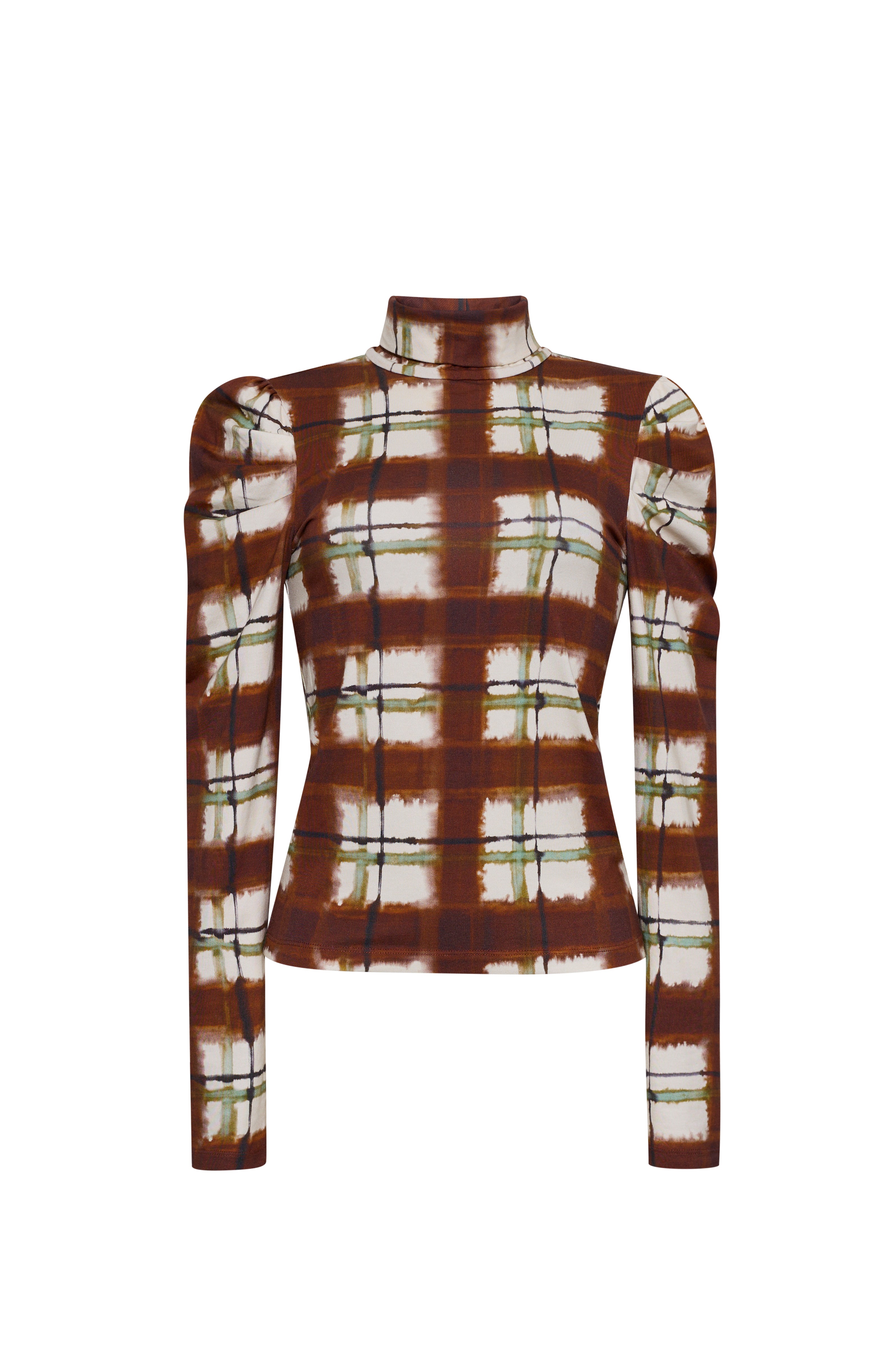 Chira Top in Painted Plaid Brown
