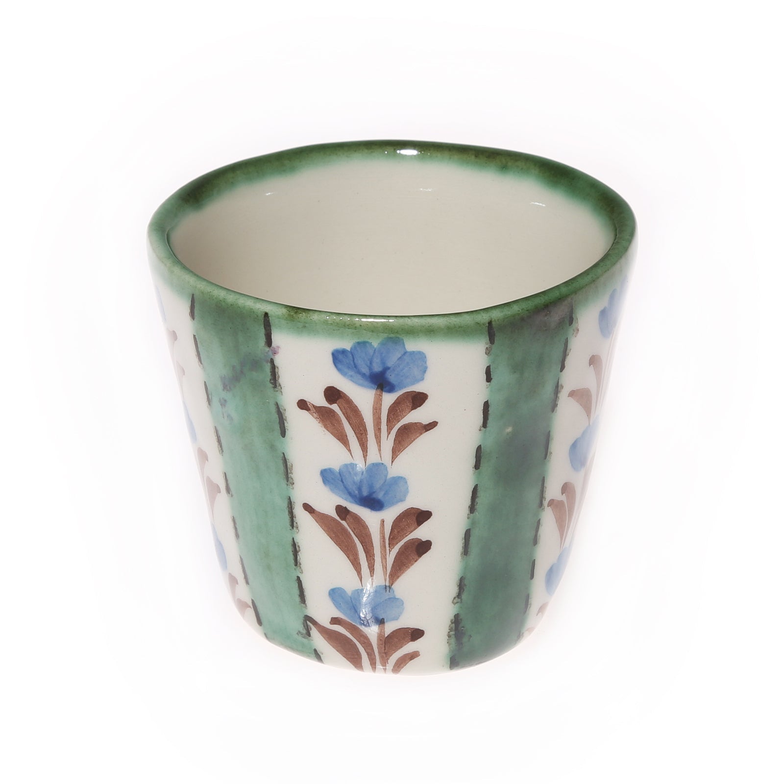 Chita Green Stripe Espresso Cup, Set of 4