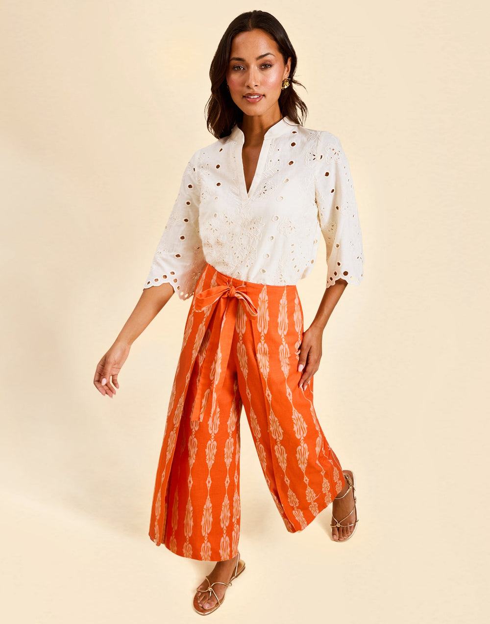 Chloe Wrap Pant in Hibiscus Mosaic