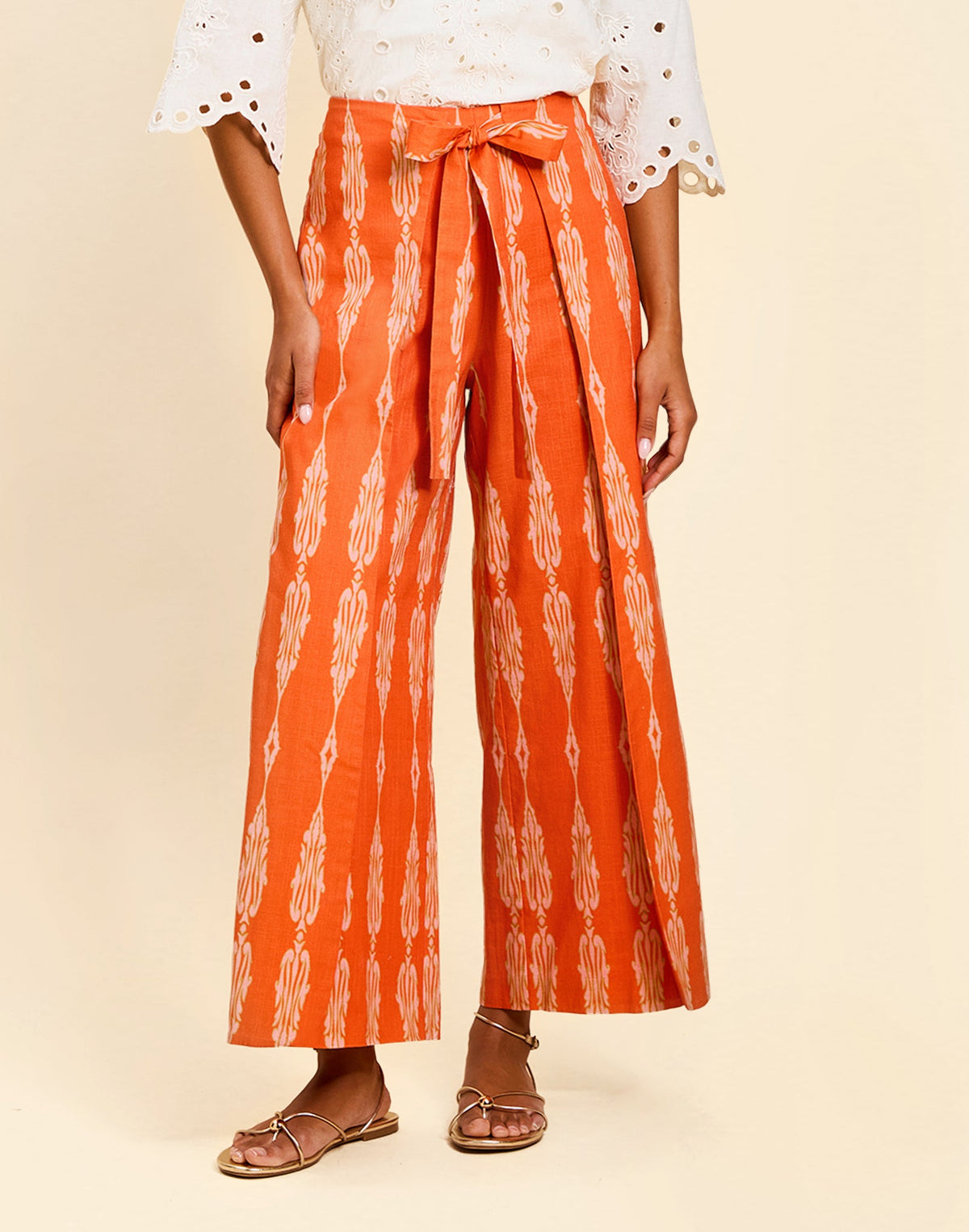 Chloe Wrap Pant in Hibiscus Mosaic