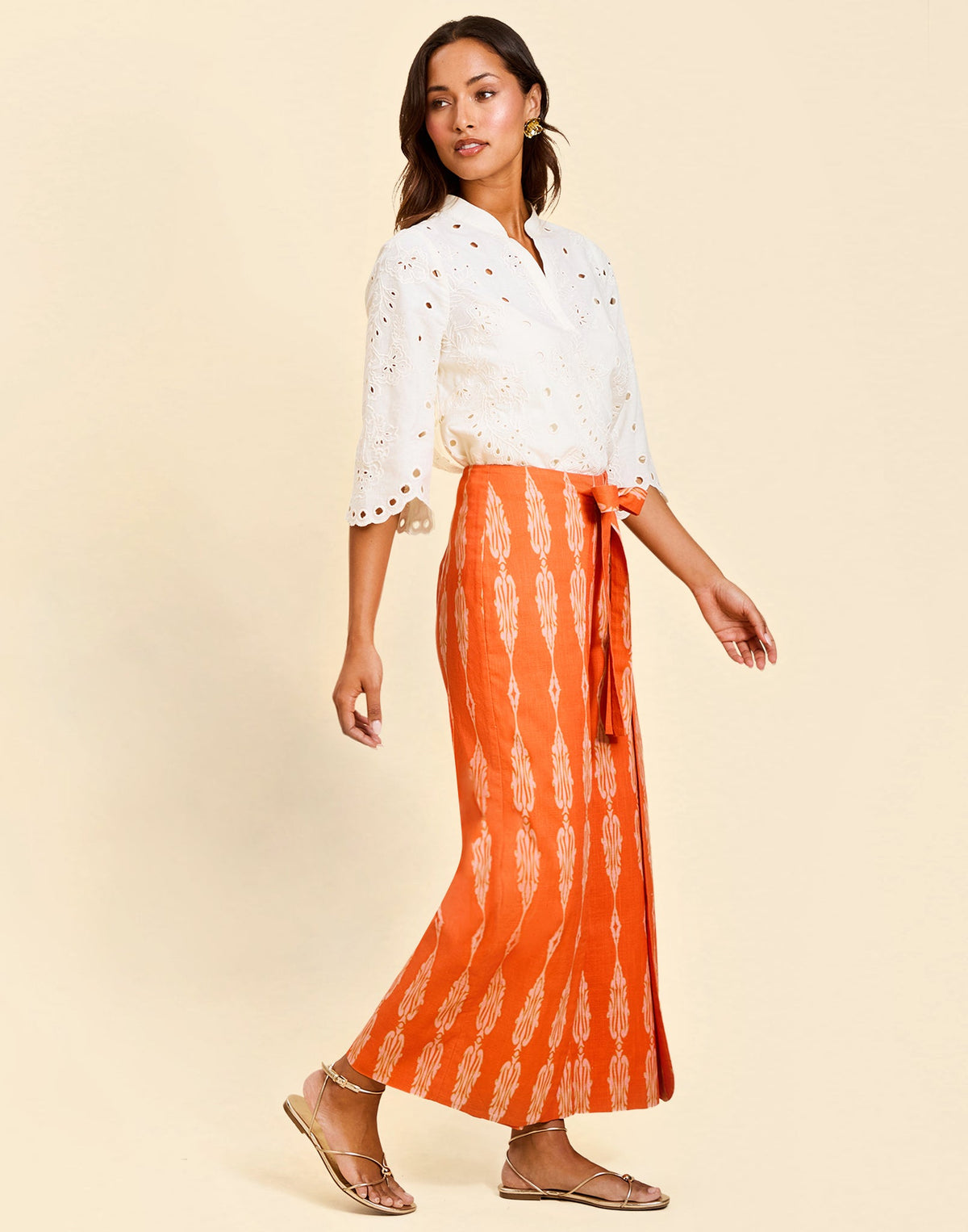 Chloe Wrap Pant in Hibiscus Mosaic