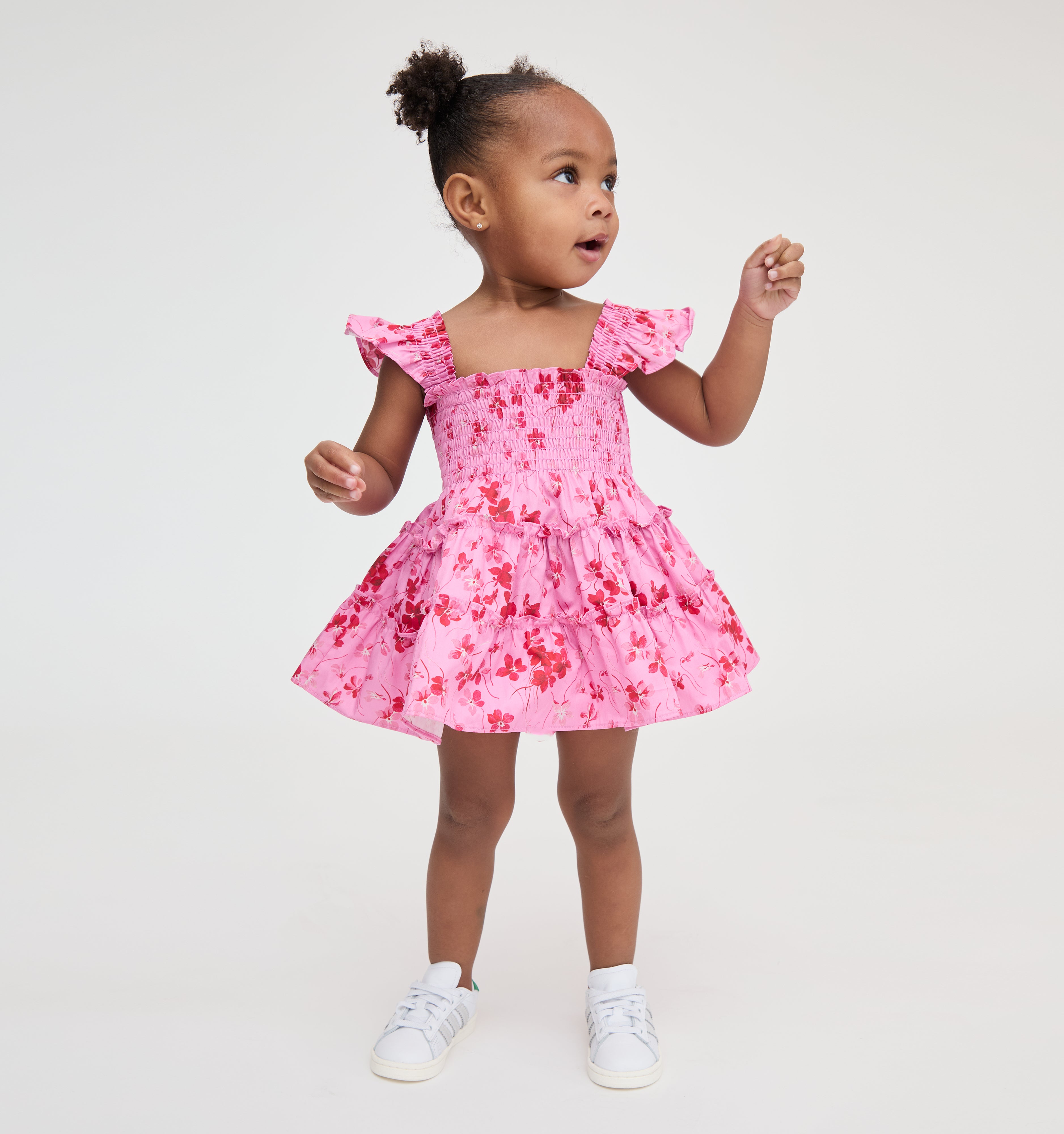 The Baby Ellie Nap Dress in Pink Sweet Peas