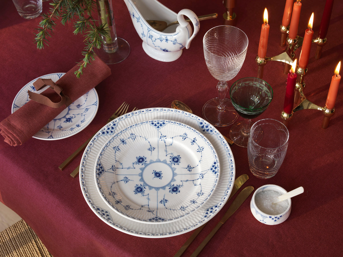 Blue Fluted Half Lace Salad Plate 8.75"