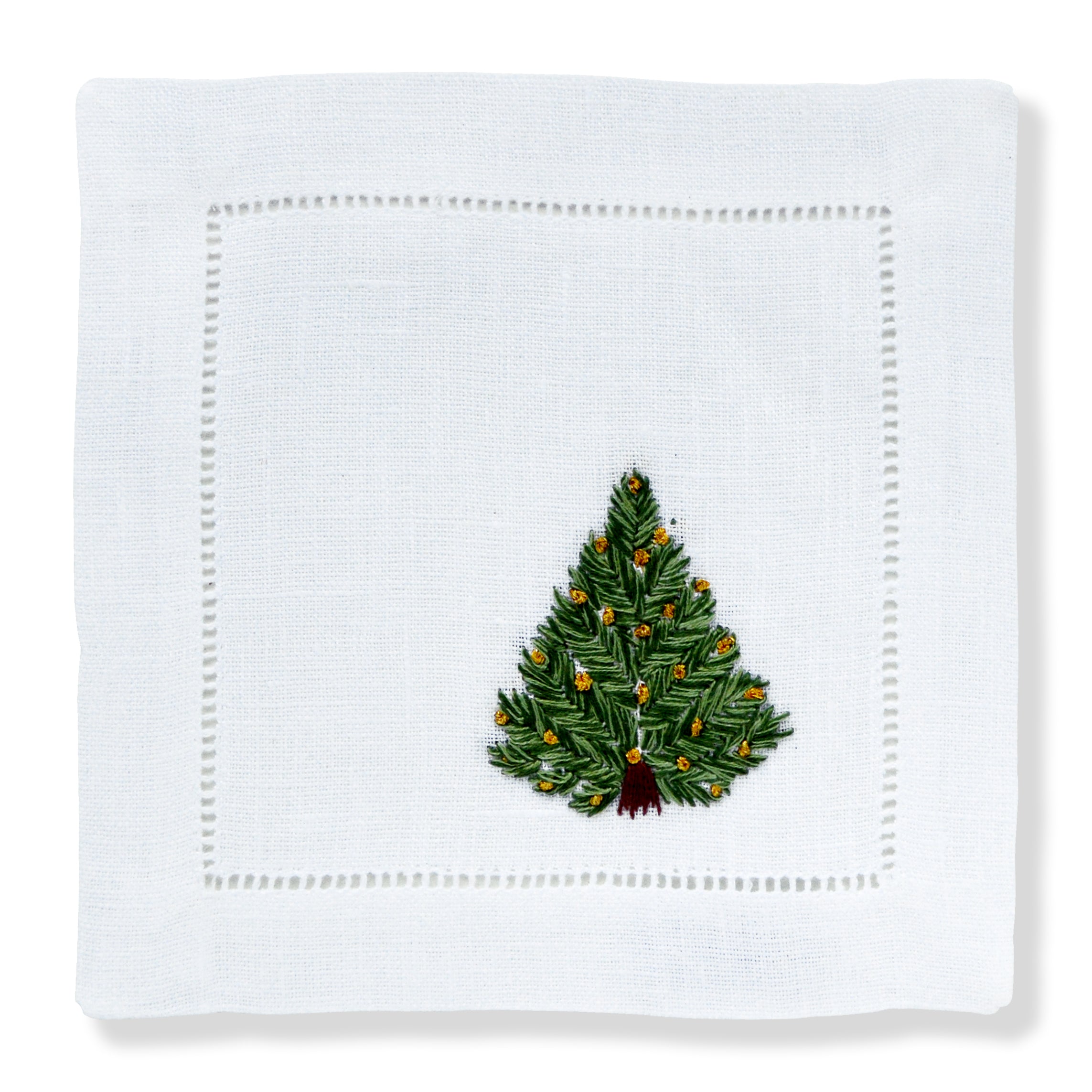 Christmas Tree Cocktail Napkins (4) Tartan 1 Chefanie 