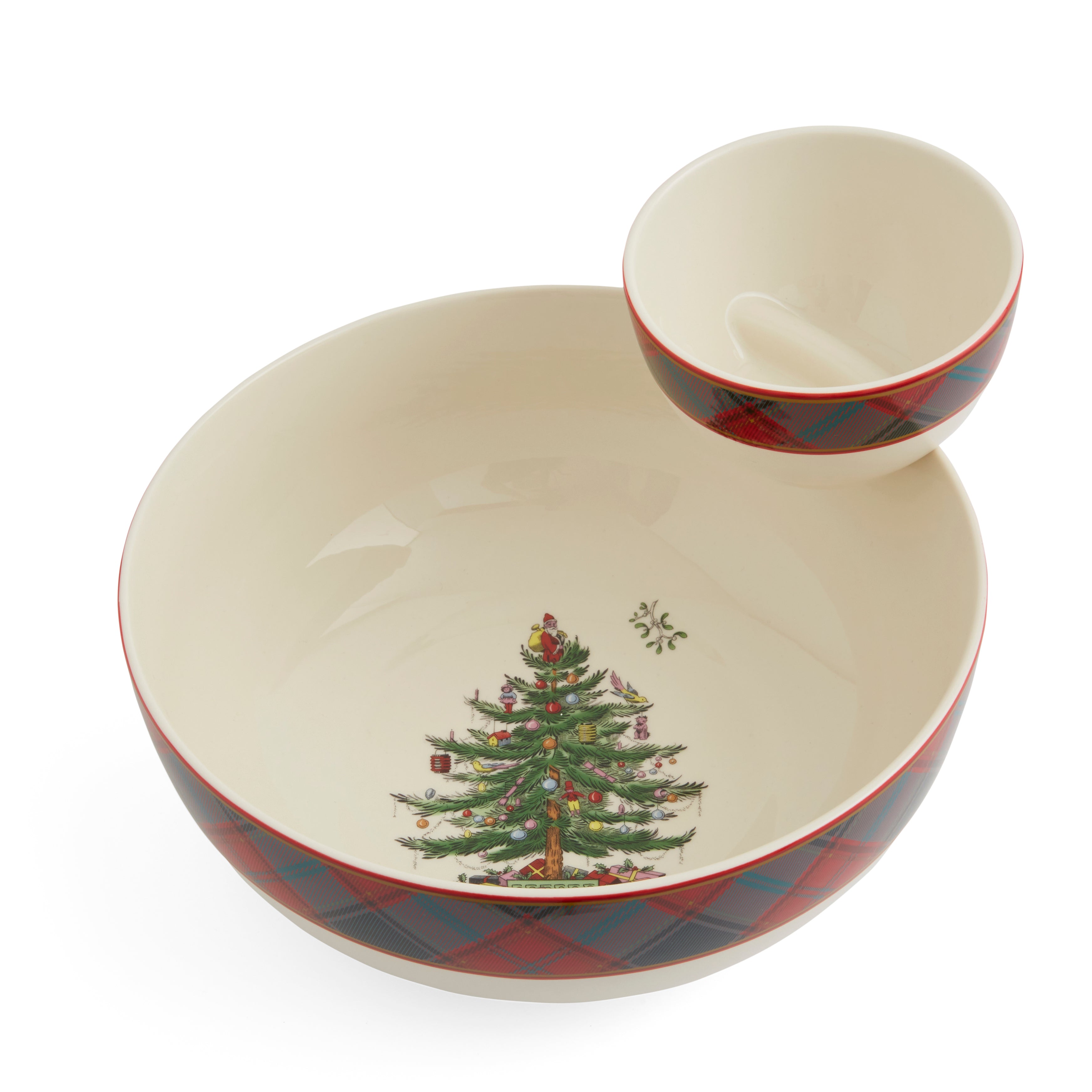Christmas Tree Tartan Tiered Chip & Dip