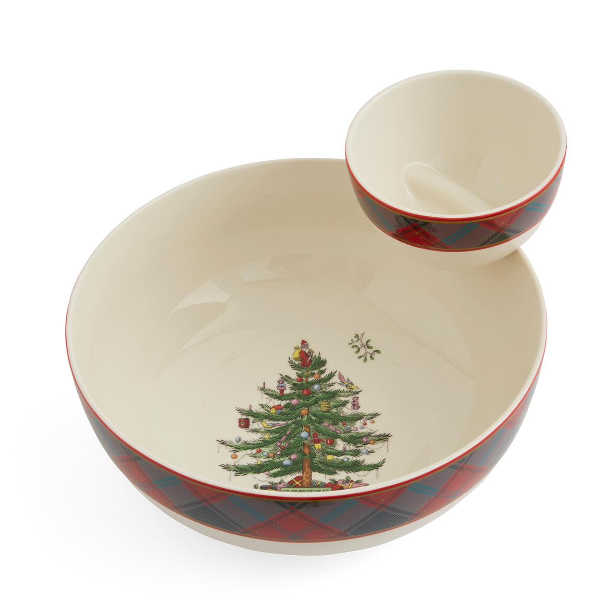 Christmas Tree Tartan Tiered Chip & Dip