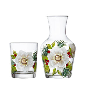 Christmas Flower Carafe & Tumbler