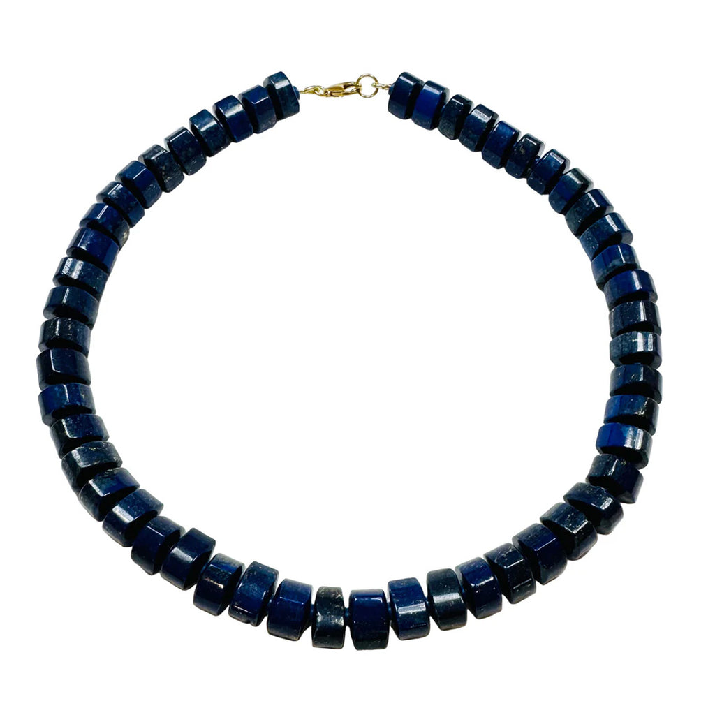 Chunky Lapis Necklace with Spacers