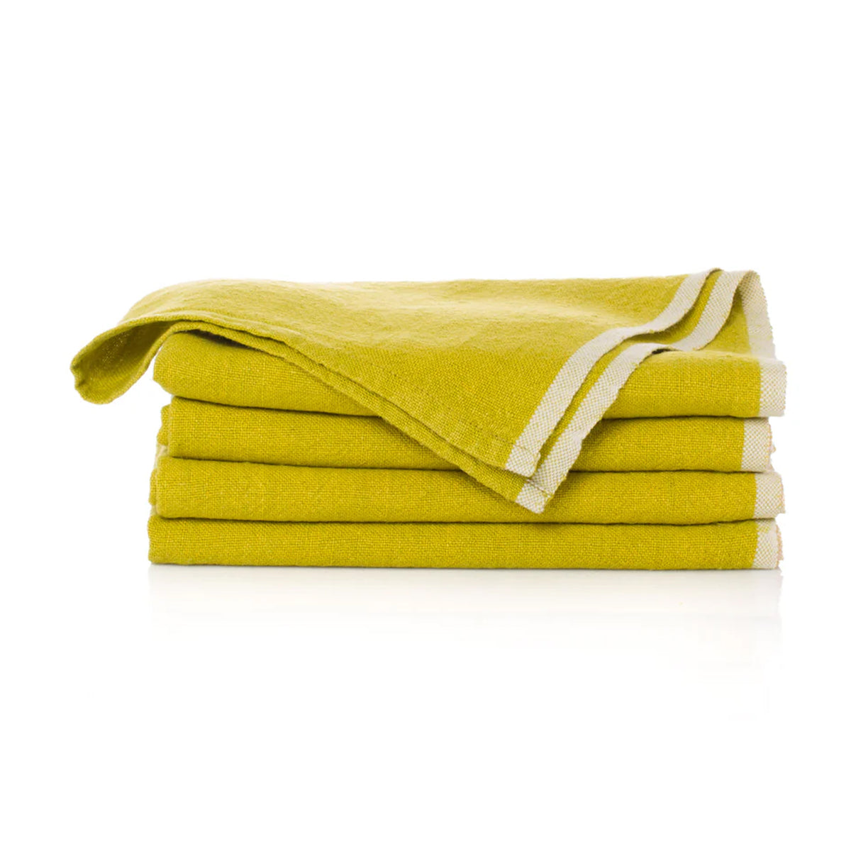 Chunky Linen Napkins in Lime, Set of 4
