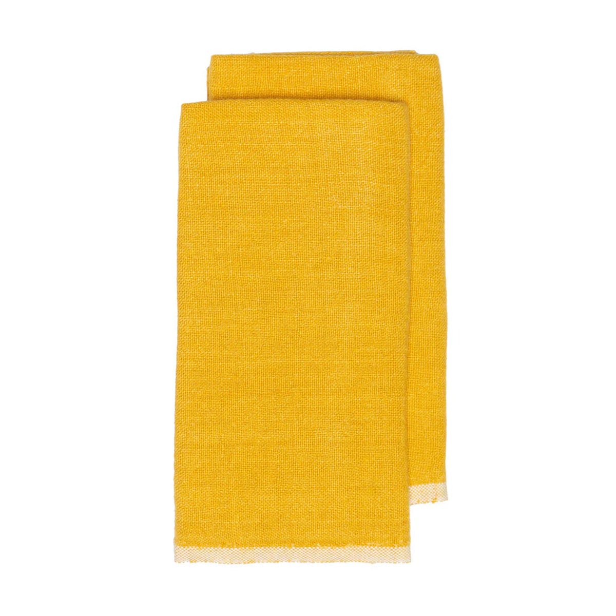Chunky Linen Towels in Mustard, Set of 2