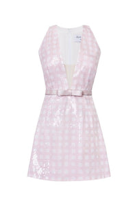 The Claire Dress in Pink & White