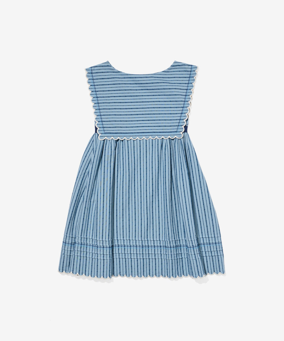 Clairette Dress in Navy Ladder Stripe