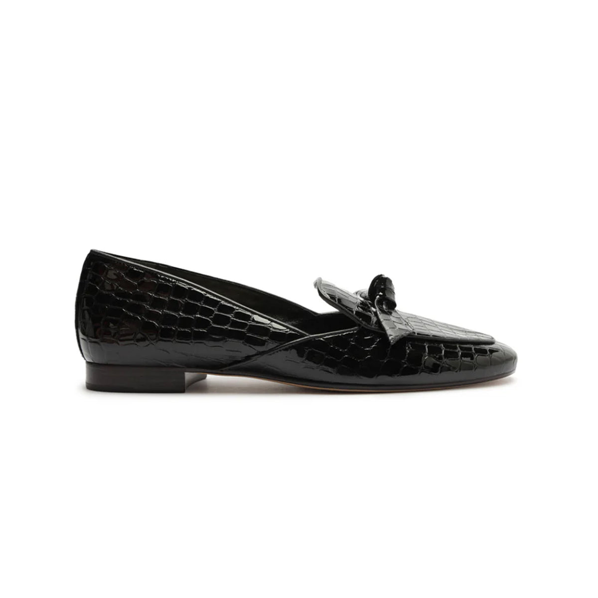 Clarita Belgian Crocco Loafer in Black
