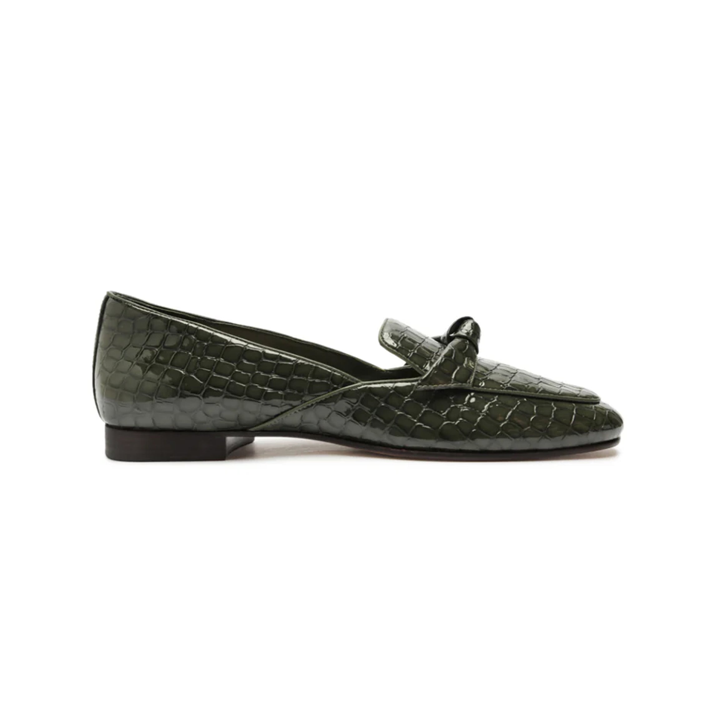 Clarita Belgian Crocco Loafer in Sage Leaf