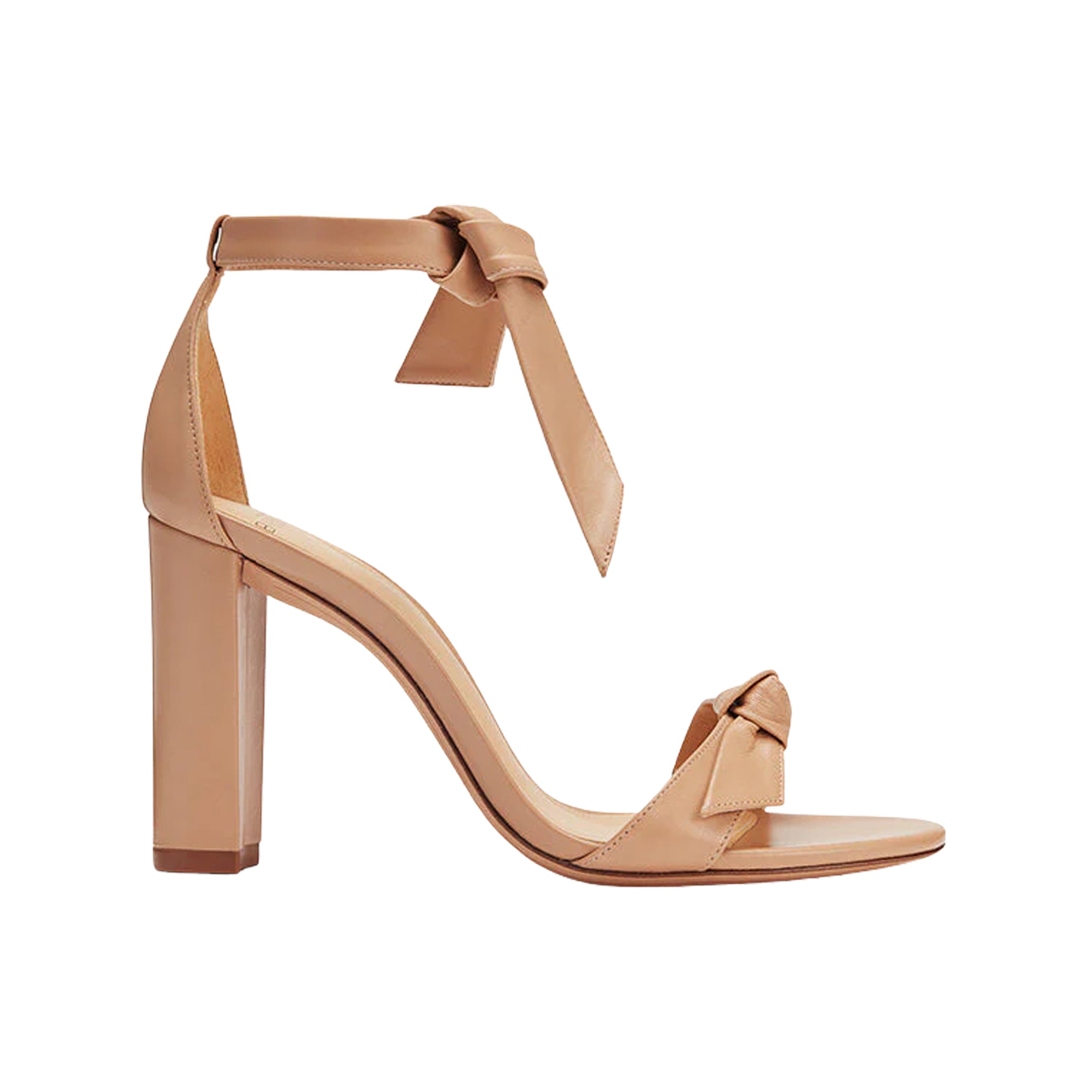 Clarita Block 90 in Beige Leather