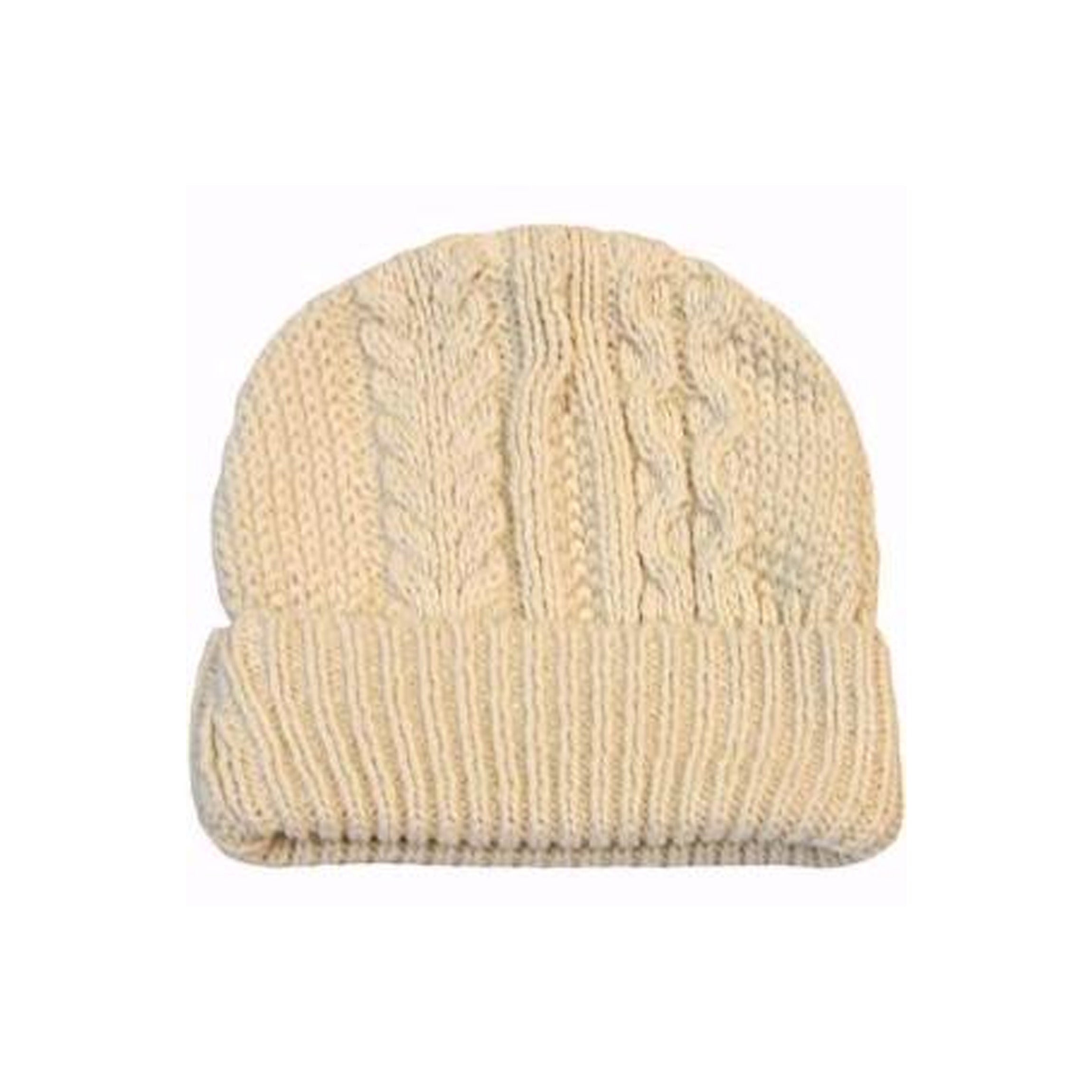 Classic Aran Knit Hat in Natural