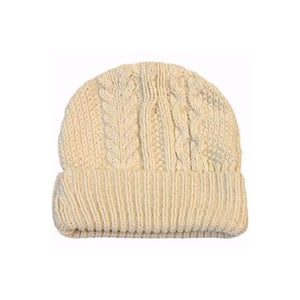 Classic Aran Knit Hat in Natural