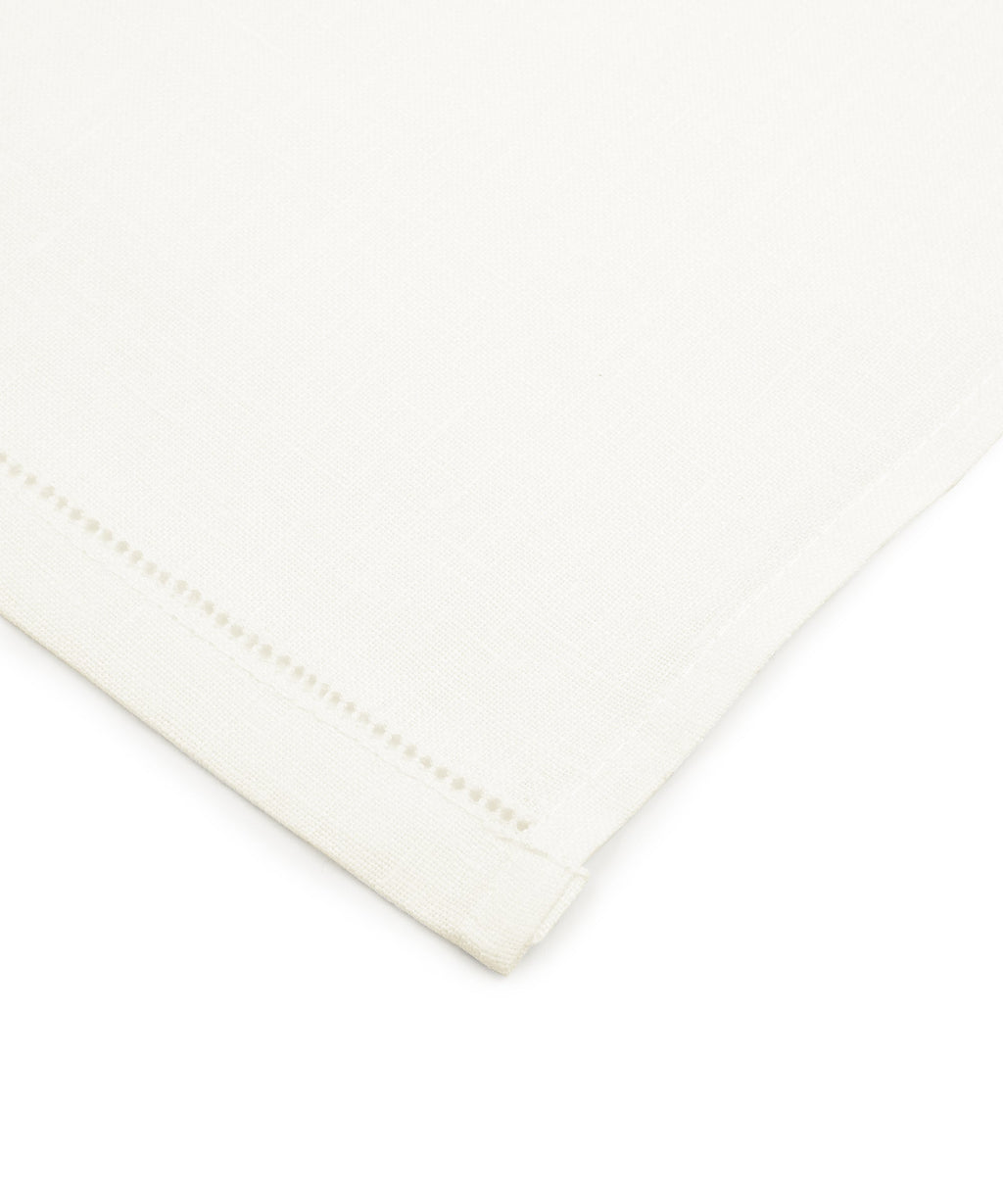 Rebecca Udall, Classic Hemstitch Detailed Linen Hand Towel, White