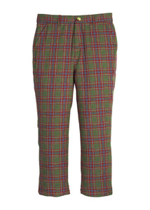 Little English traditional children's clothing, classic pant with zipper and belt loops in olive, marron, and blue Thornhill Plaid for boys