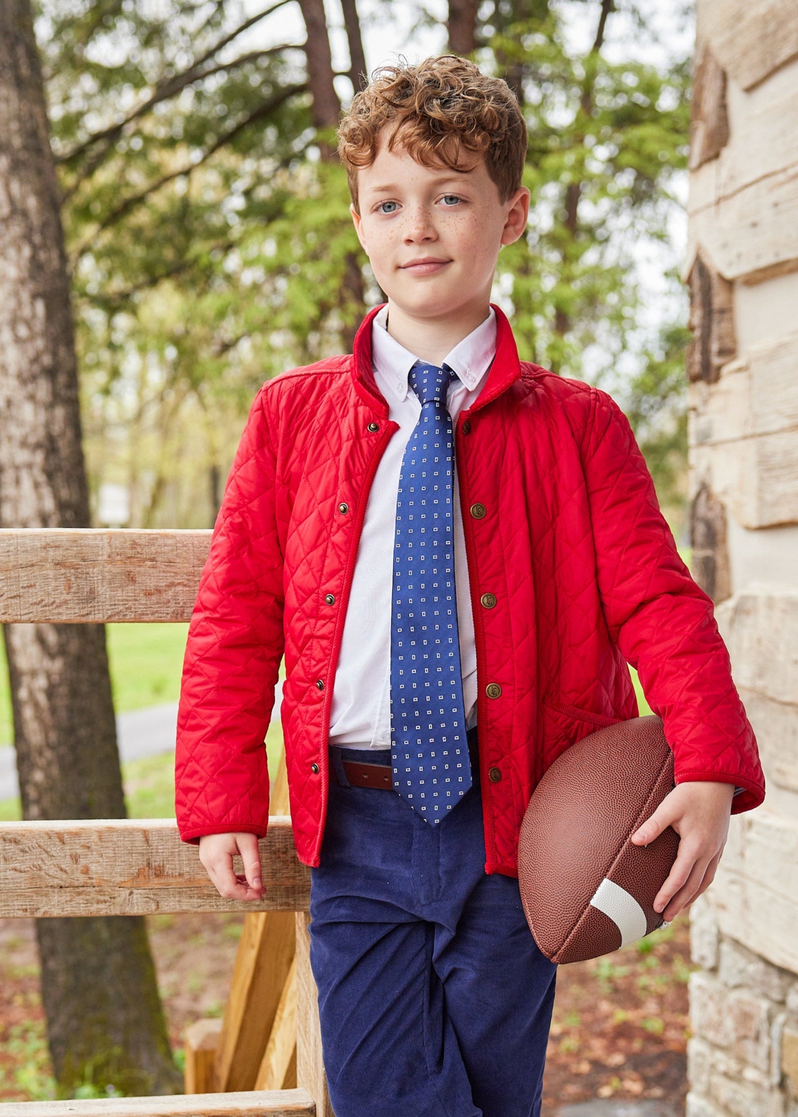 little english classic childrens clothing unisex button snap quilted jacket in red