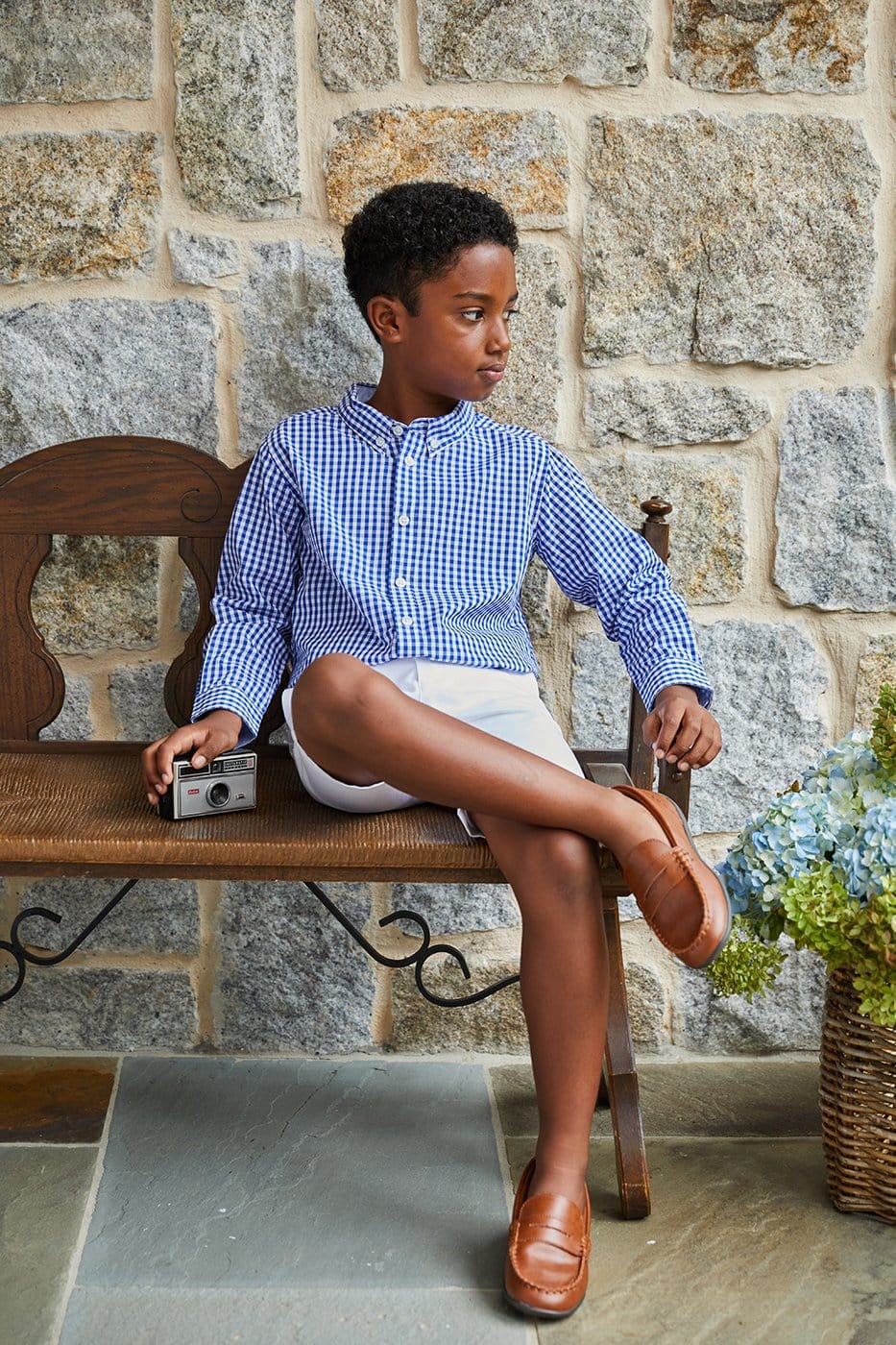 Little English Classic Boy's Shorts in White Twill