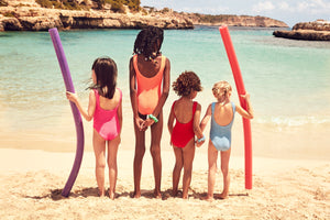 Kids Classic Swimsuit in Metallic Mint