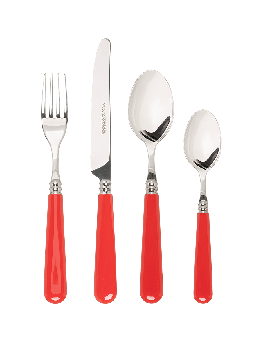 Classic Red Cutlery, Set of 16
