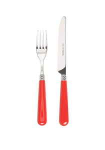 Late Afternoon Classic Red Knife and Fork Set